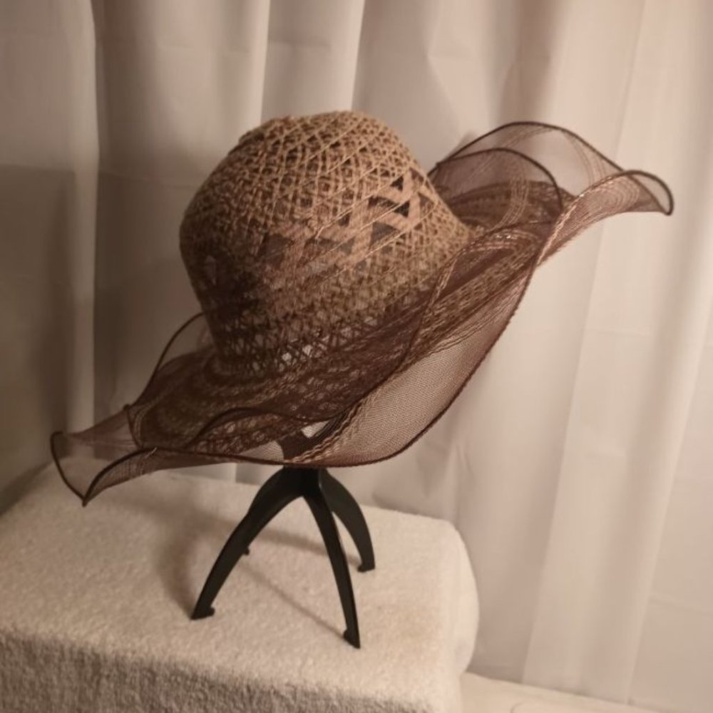 SUMMER CLEARANCE -- TAN HAT FOR CHURCH AND  SPECIAL OCCASIONS